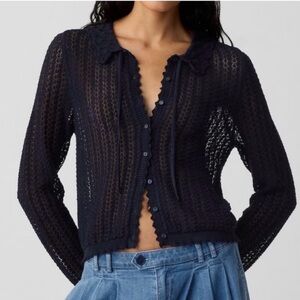 Doen x GAP Dark Blue Knit Button-Up Cardigan